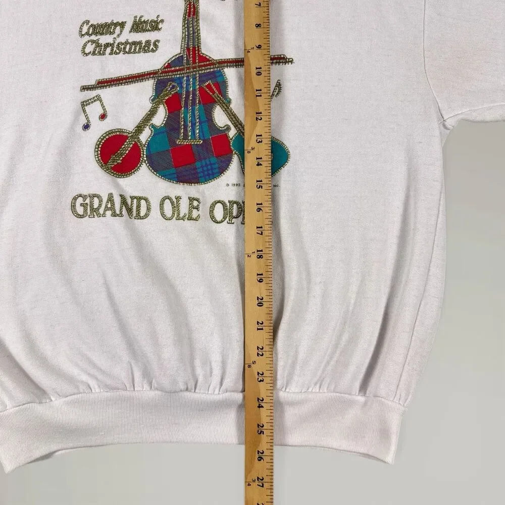 Vintage Grand Ole Opry Collared Sweatshirt Country Music Christmas 90s Sz XL